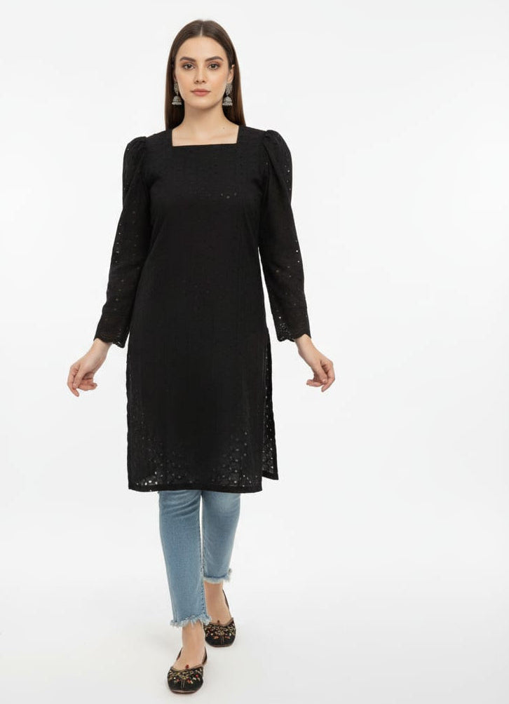 Black Plain Kurta