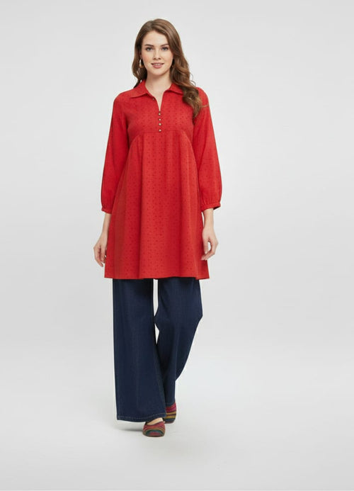 Red Short Kurti For Girls
