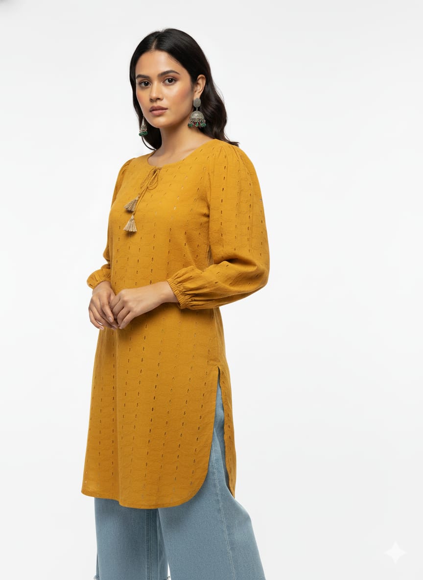 Yellow Kurta For Girls